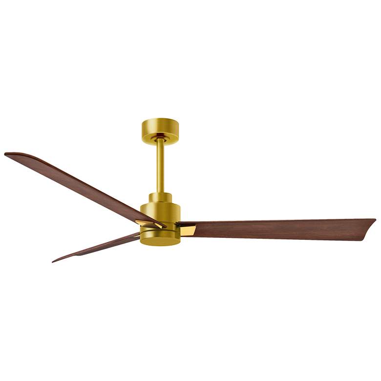 Image 1 56" Alessandra Brushed Brass and Walnut Ceiling Fan