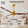 56" Alessandra Brushed Brass and Walnut Ceiling Fan