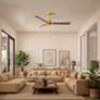 5_56" Alessandra Brushed Brass and Walnut Ceiling Fan more views