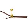 56" Alessandra Brushed Brass and Walnut LED Ceiling Fan
