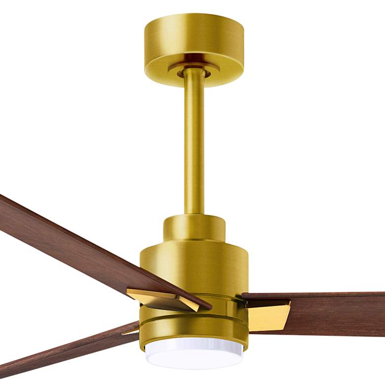 Image 3 56 inch Alessandra Brushed Brass and Walnut LED Ceiling Fan more views