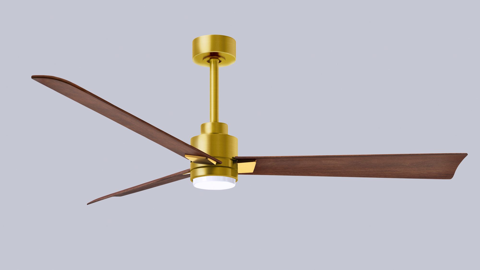 56" Alessandra Brushed Brass and Walnut LED Ceiling Fan
