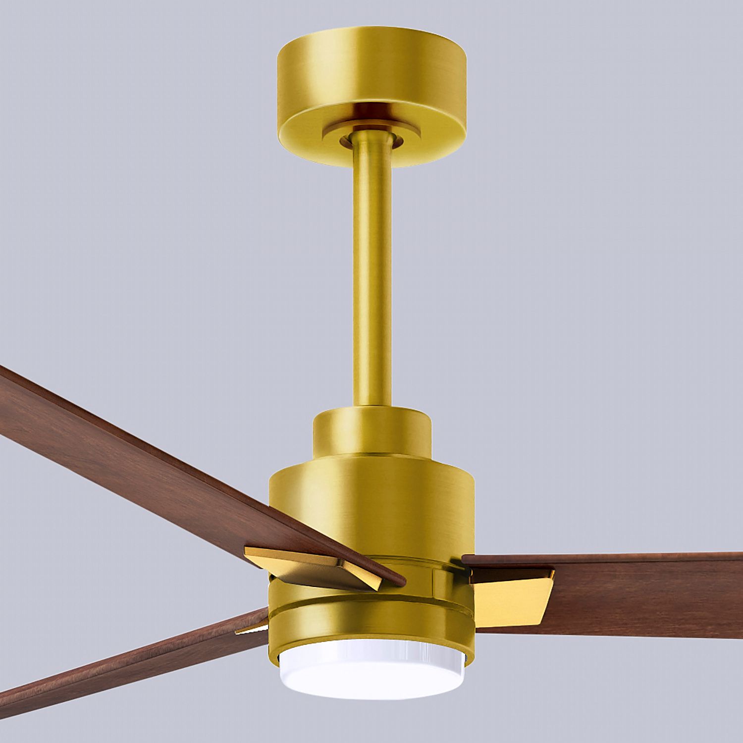 56" Alessandra Brushed Brass and Walnut LED Ceiling Fan