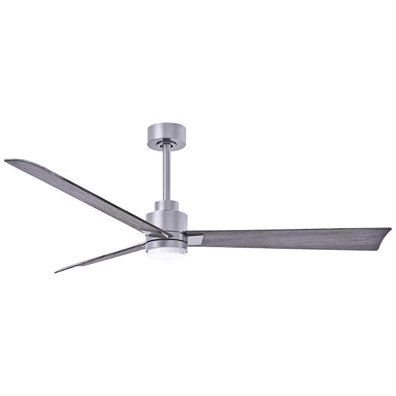 Image 1 56 inch Alessandra Brushed Nickel and Barnwood LED Ceiling Fan