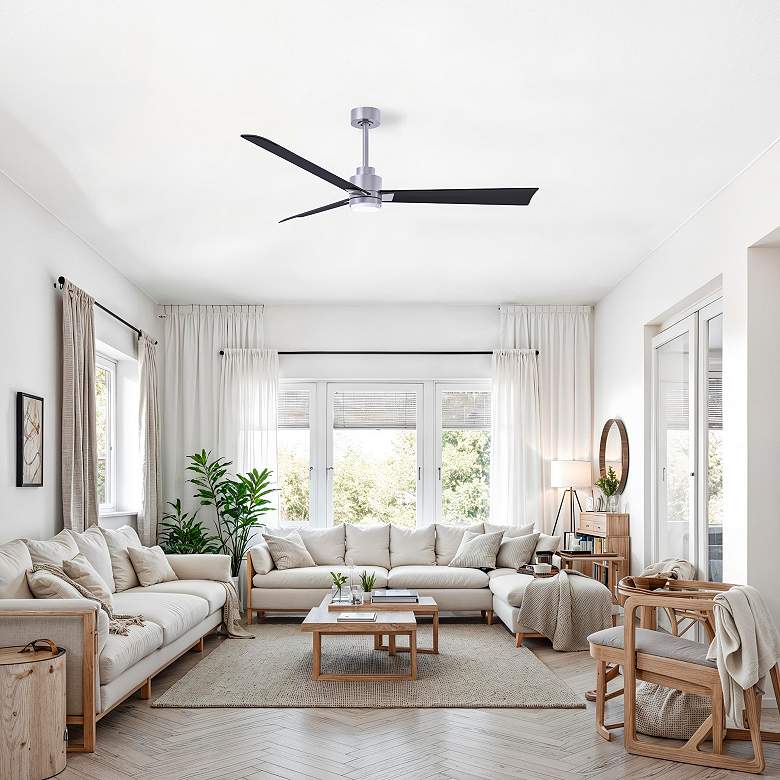 Image 5 56" Alessandra Brushed Nickel and Black LED Ceiling Fan more views