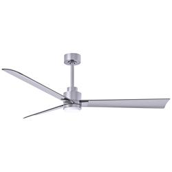 56&quot; Alessandra Brushed Nickel and Nickel LED Ceiling Fan