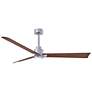 56" Alessandra Brushed Nickel and Walnut LED Ceiling Fan