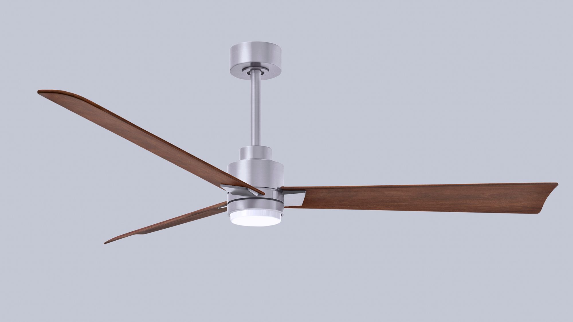 56" Alessandra Brushed Nickel and Walnut LED Ceiling Fan