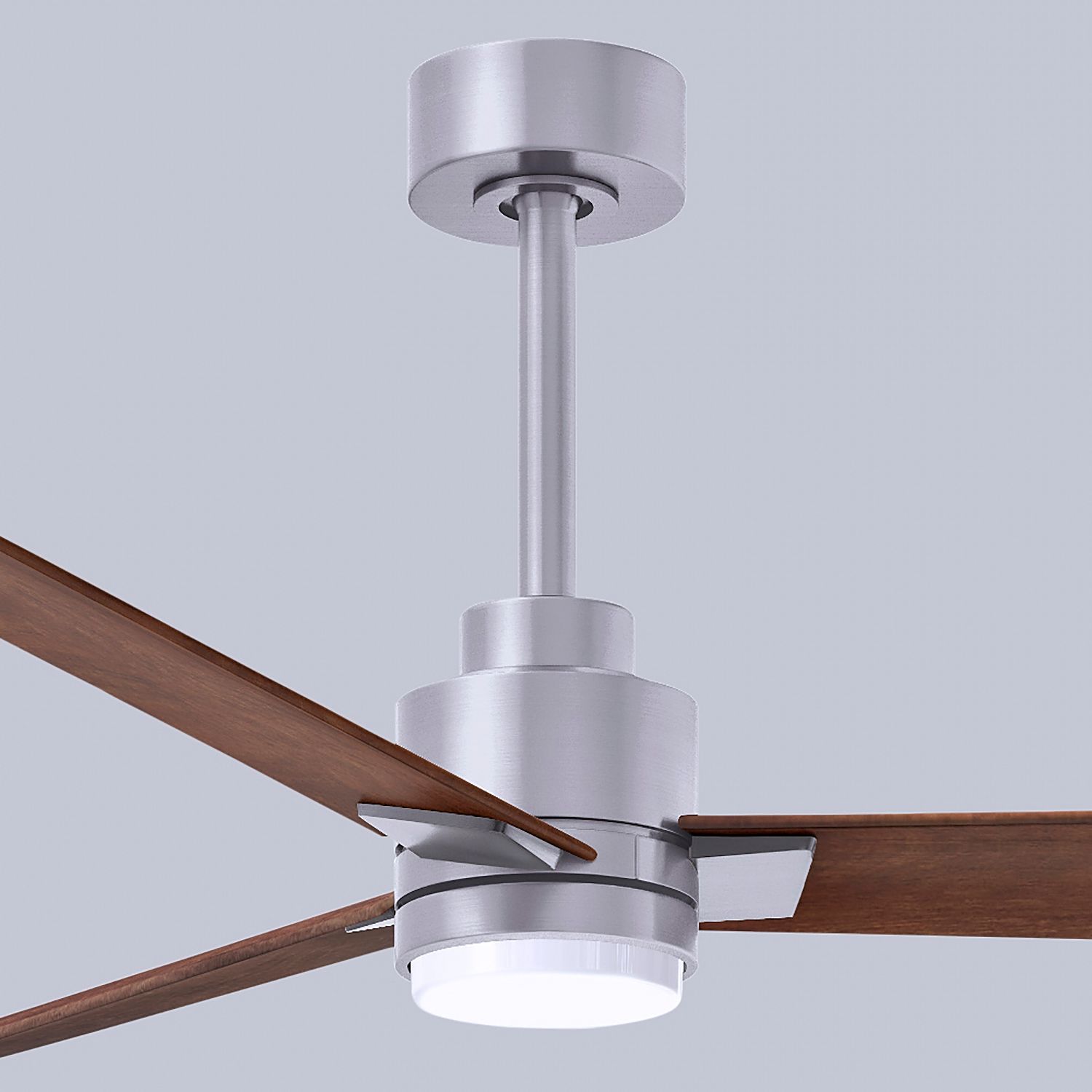 56" Alessandra Brushed Nickel and Walnut LED Ceiling Fan