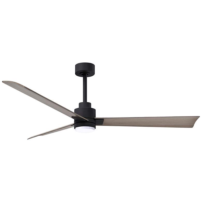 Image 1 56" Alessandra Matte Black and Gray Ash LED Ceiling Fan