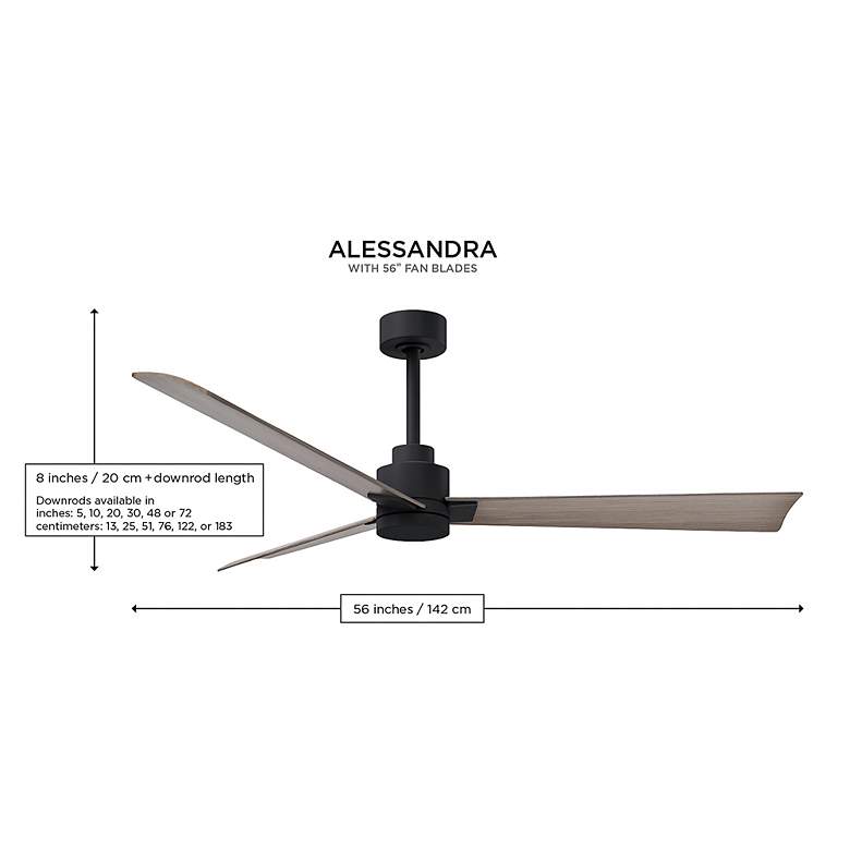 Image 4 56" Alessandra Matte Black and Gray Ash LED Ceiling Fan more views