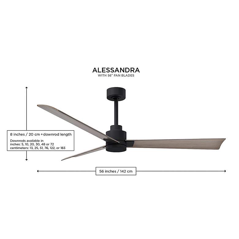 Image 5 56" Alessandra Matte Black and Gray Ash LED Ceiling Fan more views