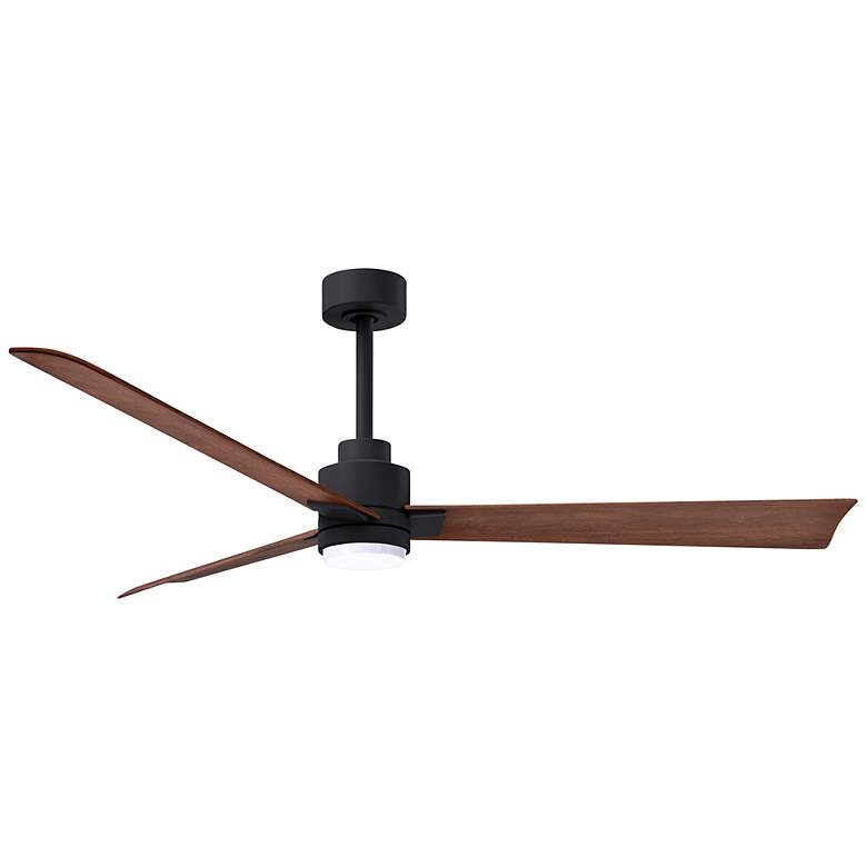 Image 1 56" Alessandra Matte Black and Walnut LED Ceiling Fan