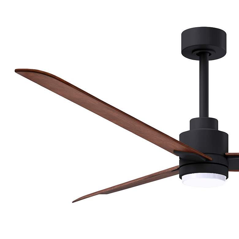 Image 4 56" Alessandra Matte Black and Walnut LED Ceiling Fan more views