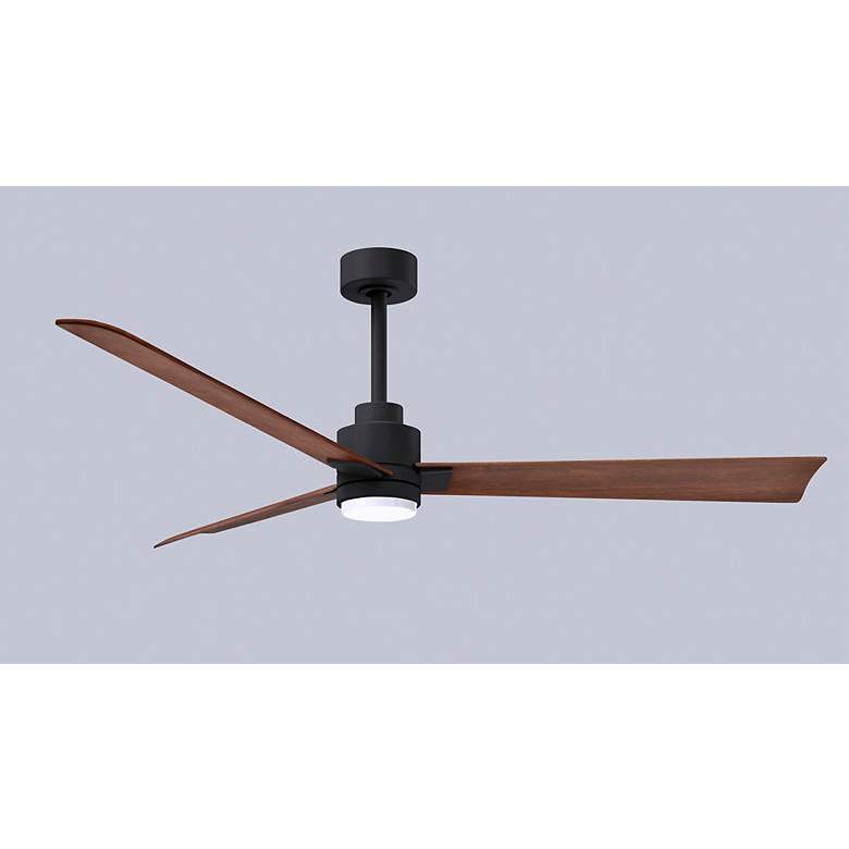 Image 7 56" Alessandra Matte Black and Walnut LED Ceiling Fan more views