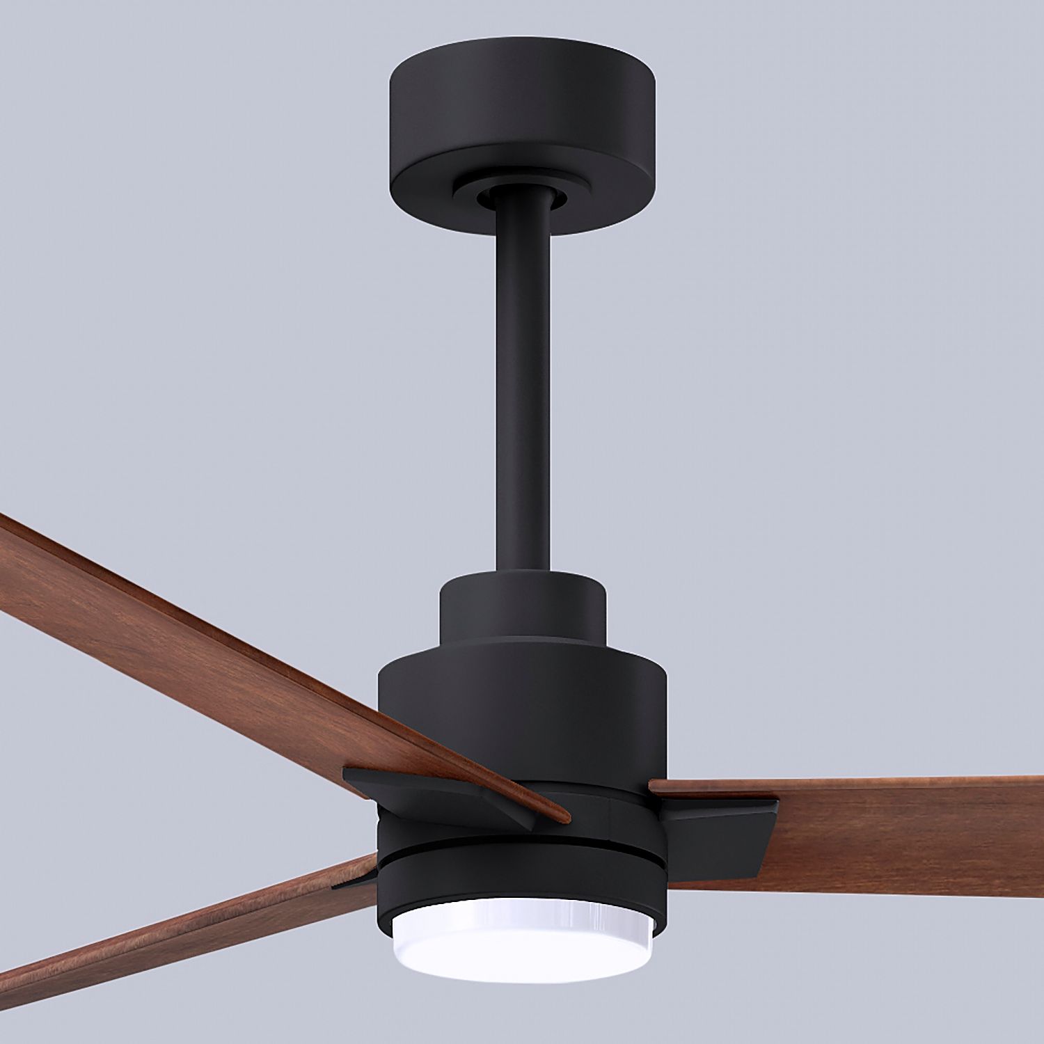 56" Alessandra Matte Black and Walnut LED Ceiling Fan
