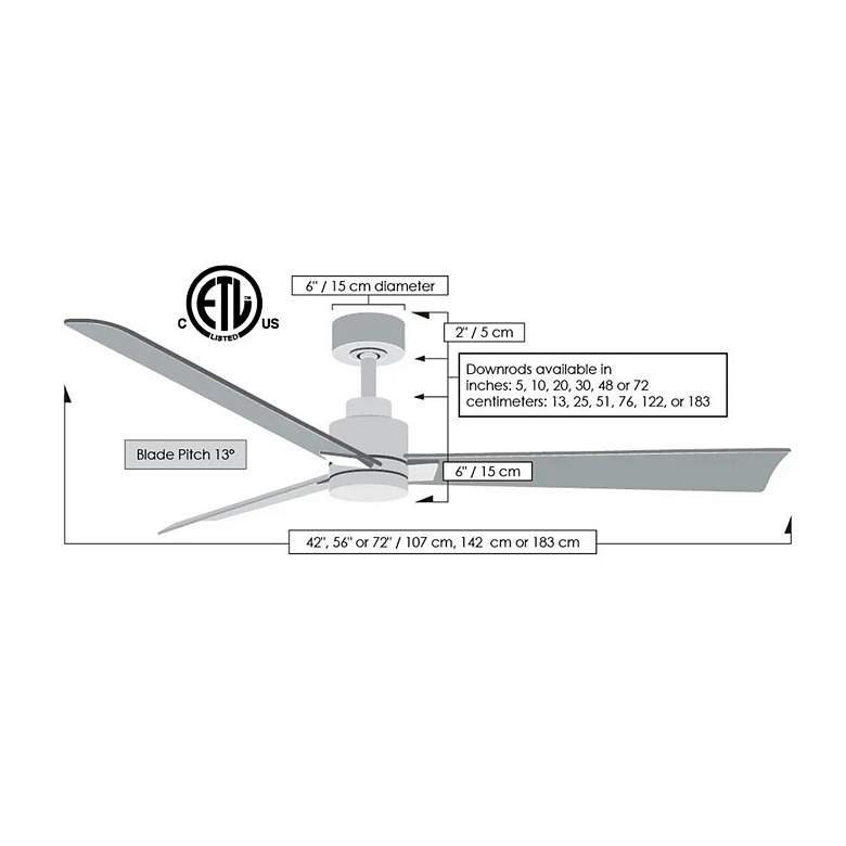 Image 7 56" Alessandra Matte White and Barnwood Ceiling Fan more views