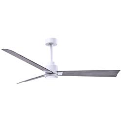 56&quot; Alessandra Matte White and Barnwood LED Ceiling Fan