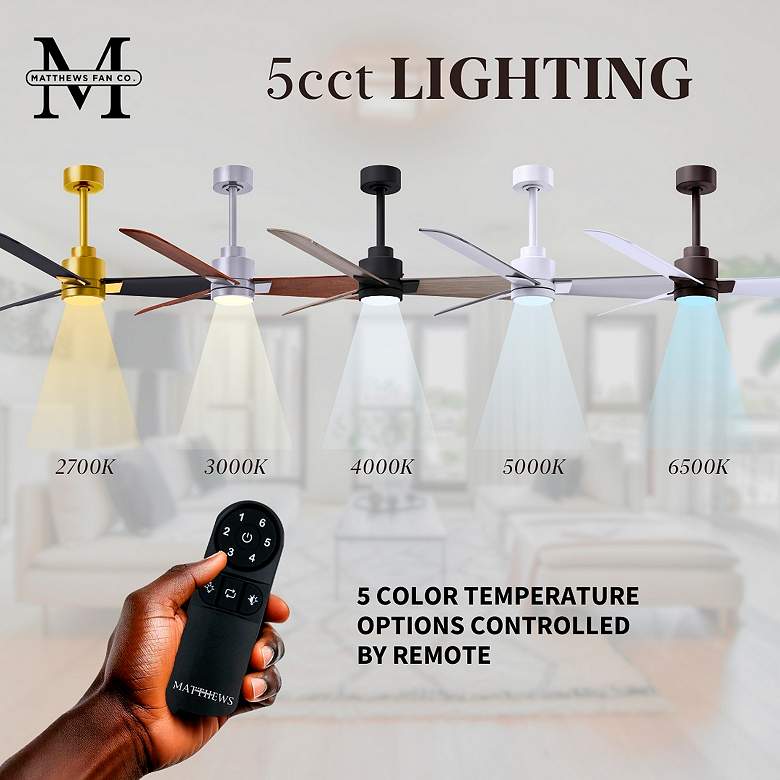 Image 7 56" Alessandra Matte White and Barnwood LED Ceiling Fan more views