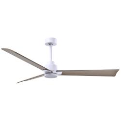 56" Alessandra Matte White and Gray Ash Ceiling Fan