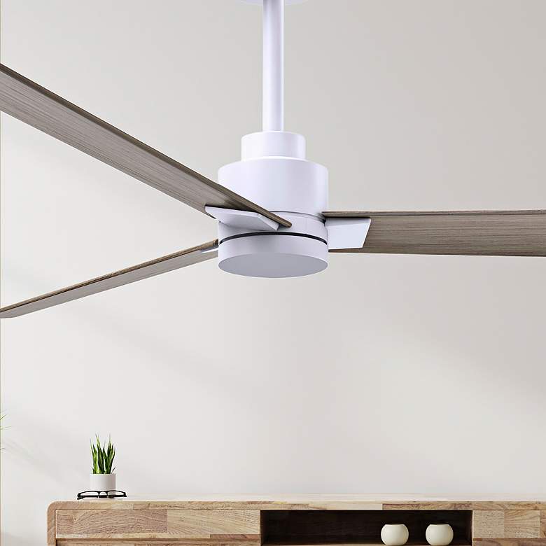 Image 1 56" Alessandra Matte White and Gray Ash Ceiling Fan