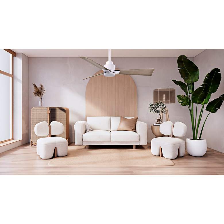 Image 5 56" Alessandra Matte White and Gray Ash Ceiling Fan more views