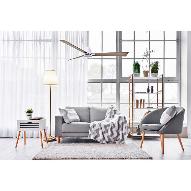 Image 6 56" Alessandra Matte White and Gray Ash Ceiling Fan more views