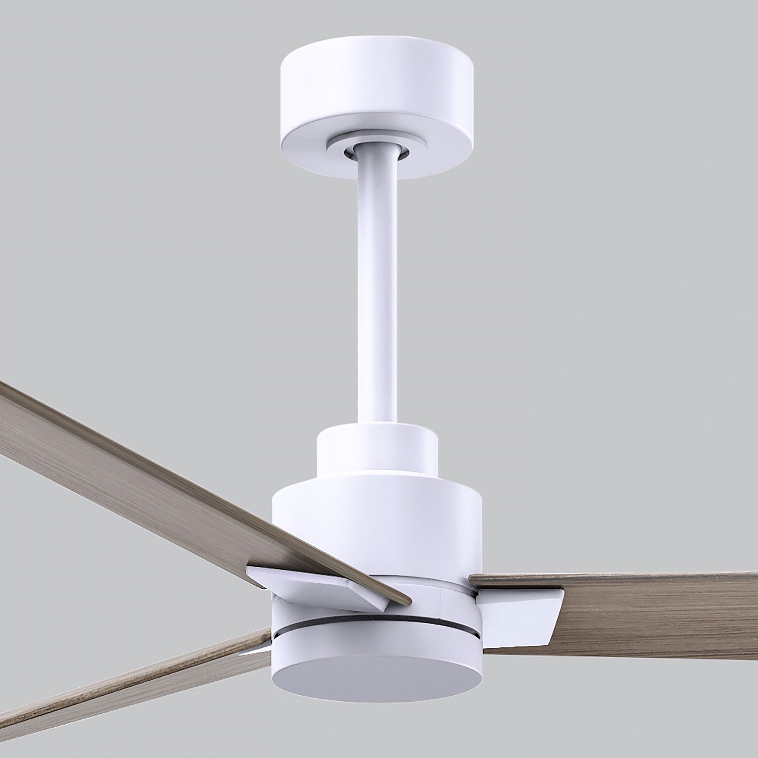 56" Alessandra Matte White and Gray Ash Ceiling Fan