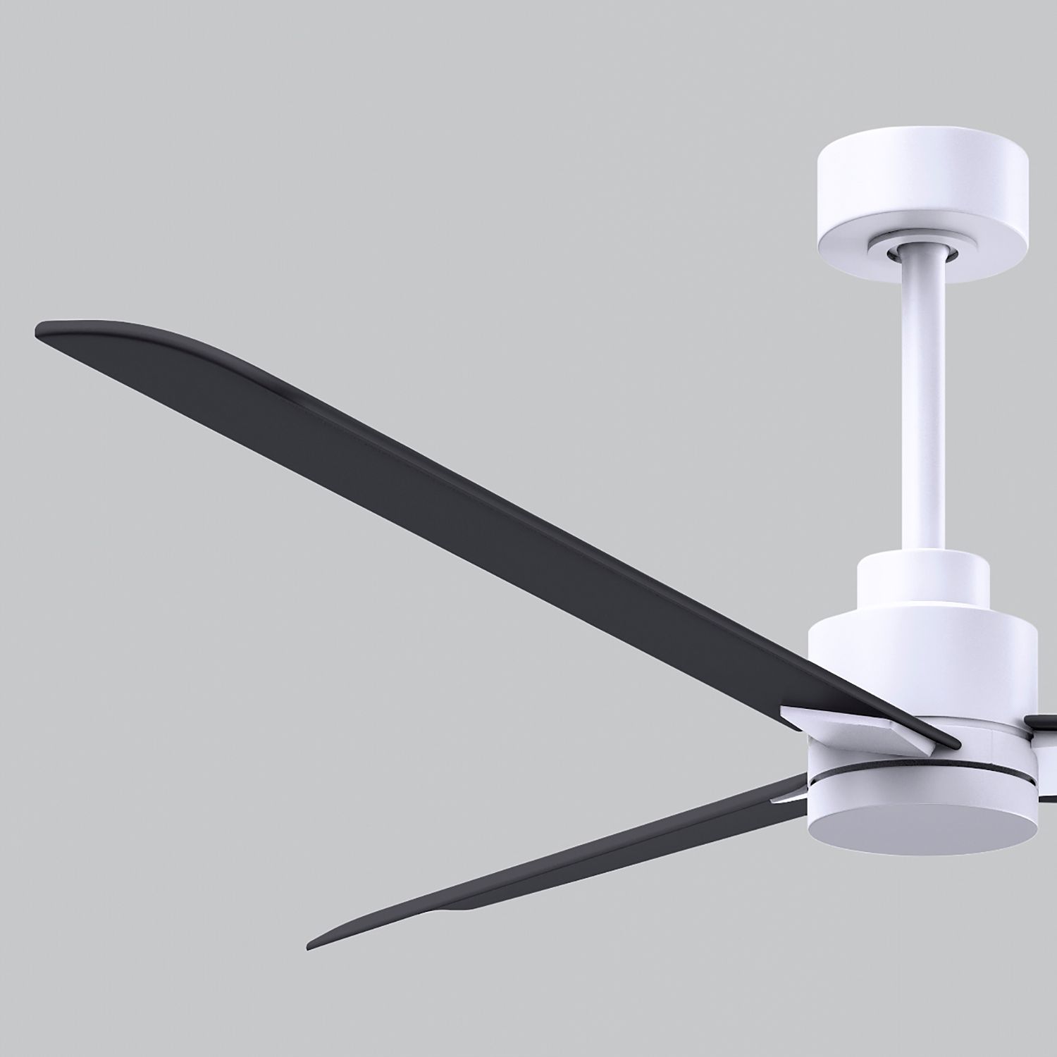 56" Alessandra Matte White and Matte Black Ceiling Fan in scene