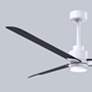 56" Alessandra Matte White and Matte Black LED Ceiling Fan
