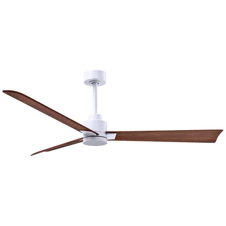 Image 1 56" Alessandra Matte White and Walnut Ceiling Fan