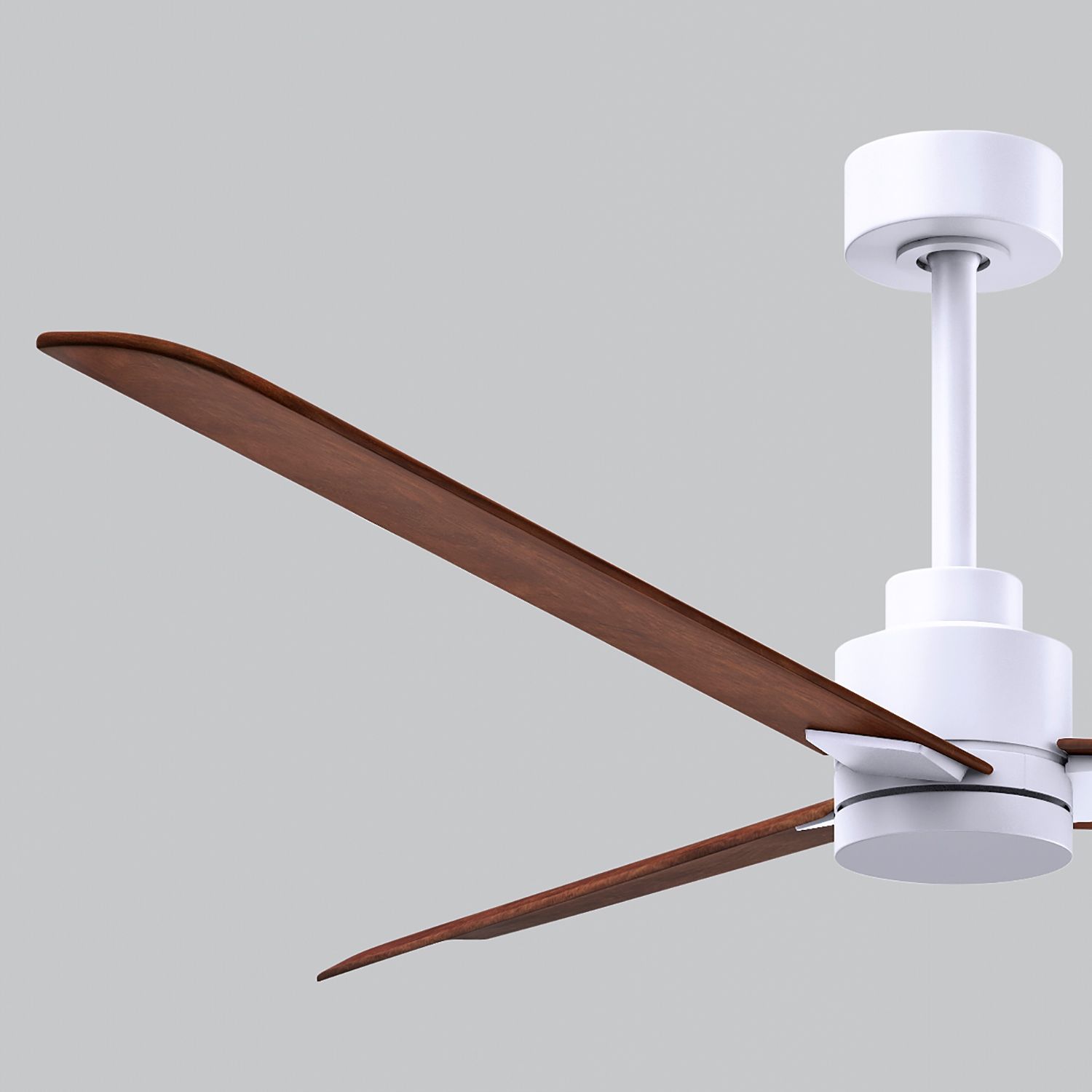 56" Alessandra Matte White and Walnut Ceiling Fan