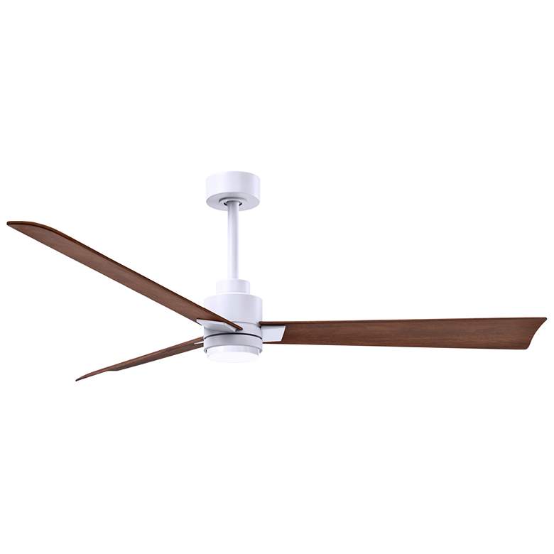 Image 1 56" Alessandra Matte White and Walnut LED Ceiling Fan