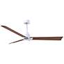 56" Alessandra Matte White and Walnut LED Ceiling Fan