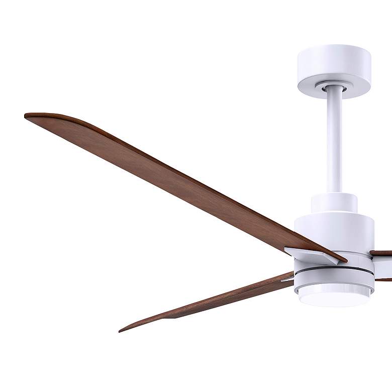 Image 4 56" Alessandra Matte White and Walnut LED Ceiling Fan more views