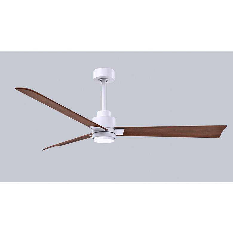 Image 7 56" Alessandra Matte White and Walnut LED Ceiling Fan more views
