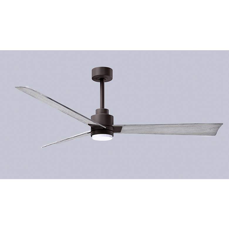 Image 6 56" Alessandra Textured Bronze and Barnwood LED Ceiling Fan more views