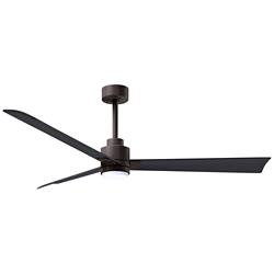 56&quot; Alessandra Textured Bronze and Black LED Ceiling Fan