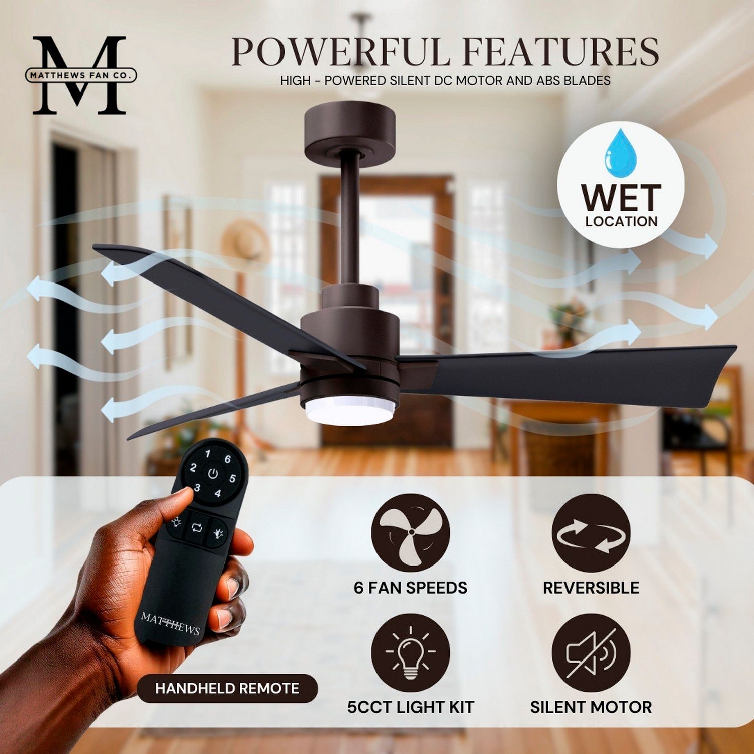 56" Alessandra Textured Bronze and Black LED Ceiling Fan