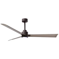 56&quot; Alessandra Textured Bronze and Gray Ash LED Ceiling Fan