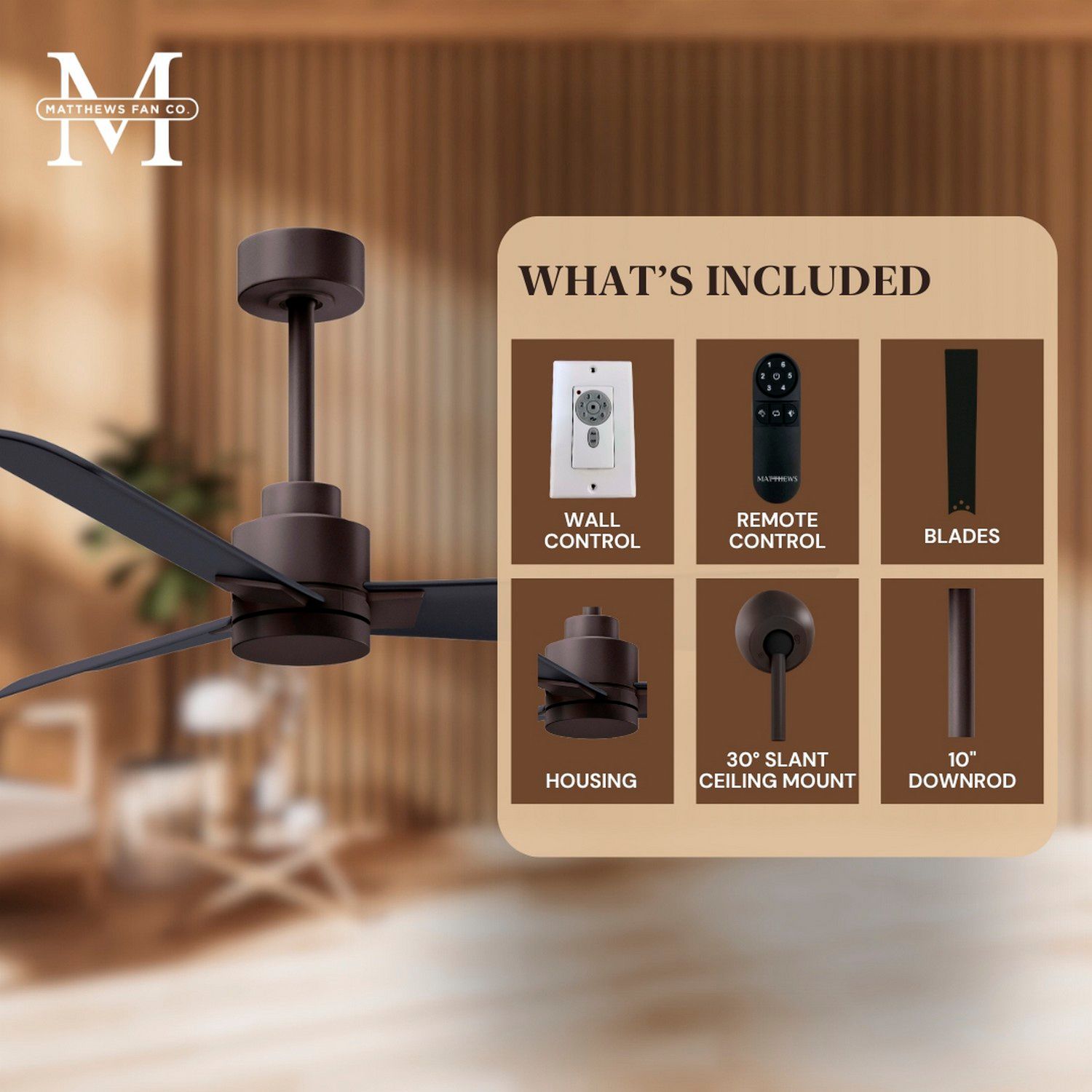 56" Alessandra Textured Bronze and Matte Black Ceiling Fan