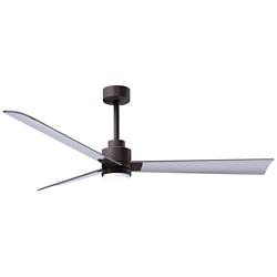 56&quot; Alessandra Textured Bronze and Nickel LED Ceiling Fan