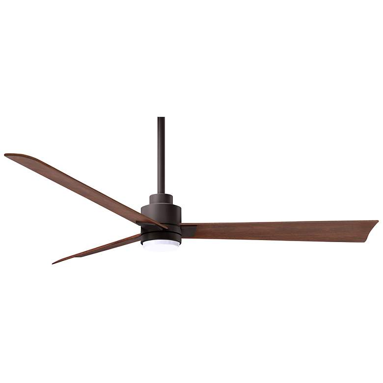 Image 1 56 inch Alessandra Textured Bronze and Walnut LED Ceiling Fan