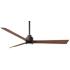 56" Alessandra Textured Bronze and Walnut LED Ceiling Fan