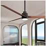 56" Alessandra Textured Bronze and Walnut LED Ceiling Fan
