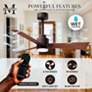 56" Alessandra Textured Bronze and Walnut LED Ceiling Fan