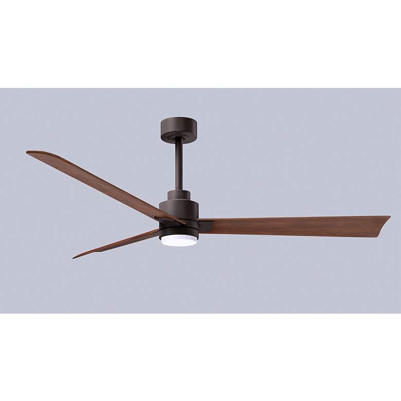 Image 7 56" Alessandra Textured Bronze and Walnut LED Ceiling Fan more views