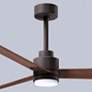 56" Alessandra Textured Bronze and Walnut LED Ceiling Fan
