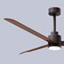 56" Alessandra Textured Bronze and Walnut LED Ceiling Fan