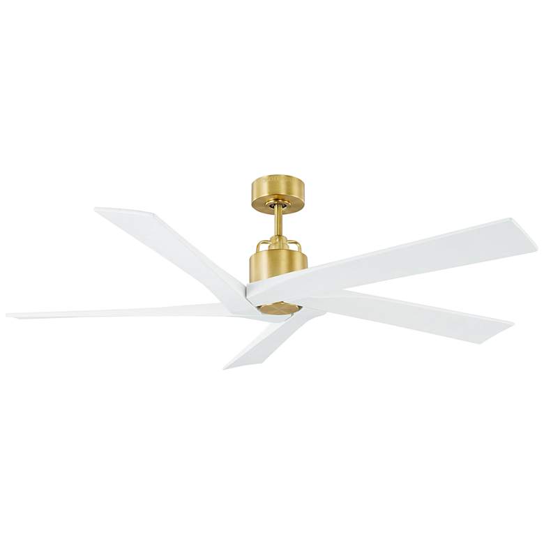 Image 2 56" Aspen Burnished Brass Outdoor Ceiling Fan with Remote